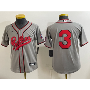 Philadelphia Phillies 3 Grey Youth Jersey