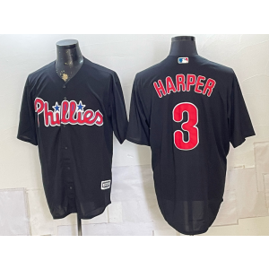 Philadelphia Phillies 3 Harper Black Men Jersey (2)