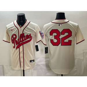 Philadelphia Phillies 32 Cream Men Jersey