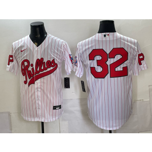 Philadelphia Phillies 32 Steve Carlton White Throwback Men Jersey