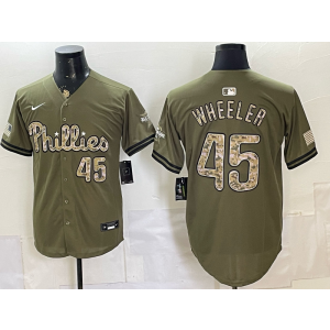 Philadelphia Phillies 45 Wheeler Camo Salute to Service Men Jersey