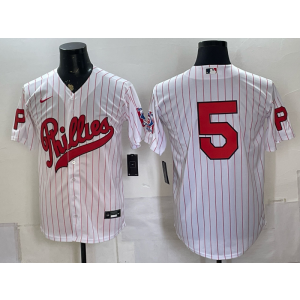 Philadelphia Phillies 5 Bryson Stott White Throwback Men Jersey