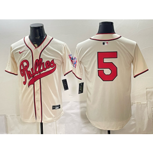 Philadelphia Phillies 5 Cream Men Jersey