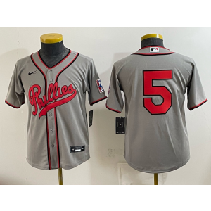 Philadelphia Phillies 5 Grey Youth Jersey