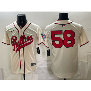 Philadelphia Phillies 58 Cream Men Jersey