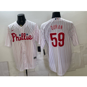 Philadelphia Phillies 59 Duran White Men Jersey