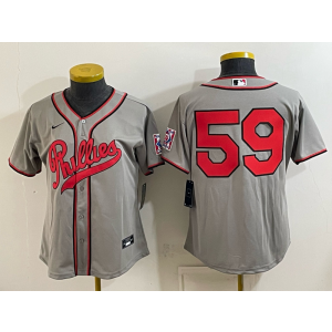 Philadelphia Phillies 59 Grey Women Jersey