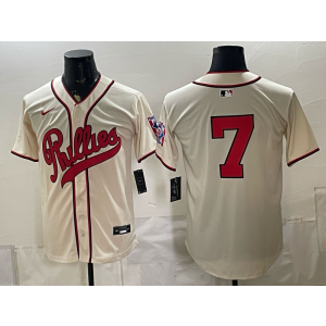 Philadelphia Phillies 7 Cream Men Jersey