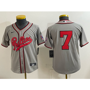 Philadelphia Phillies 7 Grey Youth Jersey