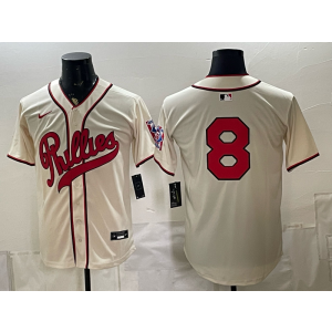Philadelphia Phillies 8 Cream Men Jersey