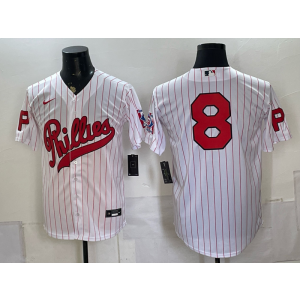 Philadelphia Phillies 8 Nick Castellanos White Throwback Men Jersey