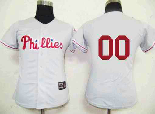 Philadelphia Phillies Blank Grey Women Custom Jerseys
