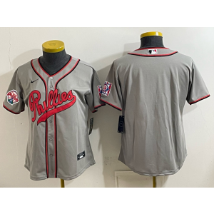 Philadelphia Phillies Blank Grey Women Jersey