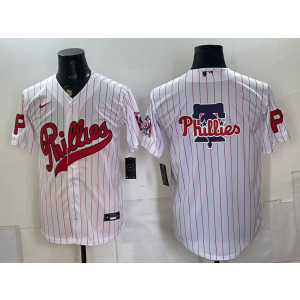 Philadelphia Phillies Blank Team Logo White Throwback Men Jersey