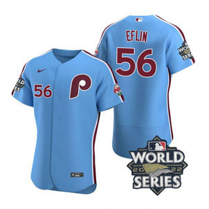 Phillies 56 Zach Eflin Blue Nike 2022 World Series Flexbase Jersey Phillies 56 Zach Eflin Blue Nike 2022 World Series Flexbase Jersey
