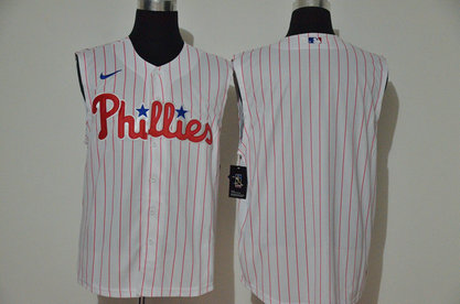 Phillies Blank White Nike Cool Base Sleeveless Jersey Phillies Blank White Nike Cool Base Sleeveless Jersey