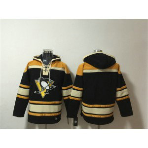 Pittsburgh Penguins Blank Black Lace-Up Pullover Hoodie