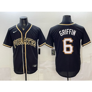 Pittsburgh Pirates 6 Griffin 2026 Black Out Cool Base Men Jersey