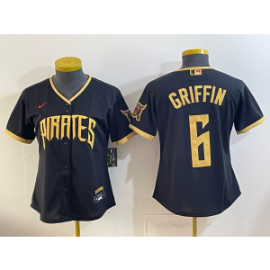 Pittsburgh Pirates 6 Griffin Black 2026 City Connect Cool Base Women Jersey