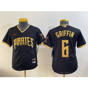 Pittsburgh Pirates 6 Griffin Black 2026 City Connect Cool Base Youth Jersey