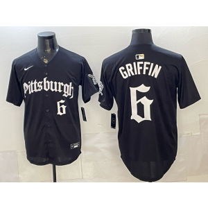 Pittsburgh Pirates 6 Griffin Black Cool Base Men Jersey