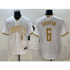 Pittsburgh Pirates 6 Griffin White Gold City Connect Cool Base Men Jersey