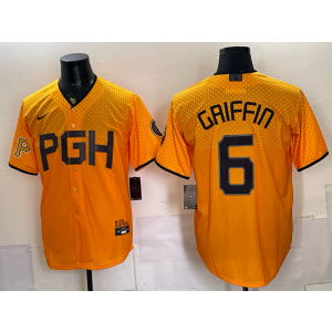 Pittsburgh Pirates 6 Griffin Yellow City Men Jersey