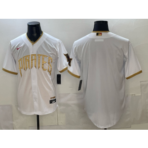 Pittsburgh Pirates Blank White Gold City Connect Cool Base Men Jersey