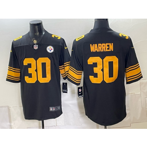 Pittsburgh Steelers 30 Warren Black Vapor Limited Men Jersey