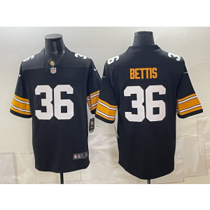 Pittsburgh Steelers 36 Bettis Black Vapor Limited Men Jersey