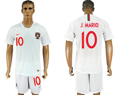 Portugal 10 J. MARIO Away 2018 FIFA World Cup Soccer Jersey Portugal 10 J. MARIO Away 2018 FIFA World Cup Soccer Jersey