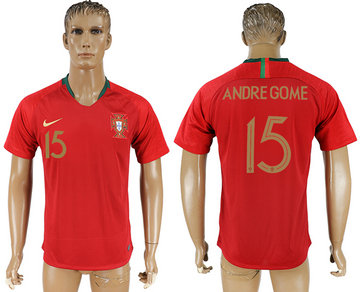 Portugal 15 ANDREGOME Home 2018 FIFA World Cup Thailand Soccer Jersey