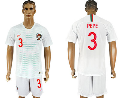 Portugal 3 PEPE Away 2018 FIFA World Cup Soccer Jersey