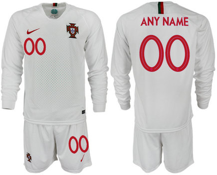Portugal Away Customized Long Sleeve Soccer Jersey