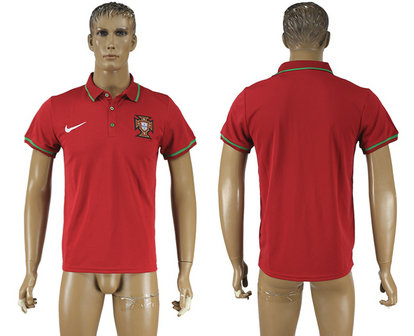 Portugal Red Soccer Polo Shirt