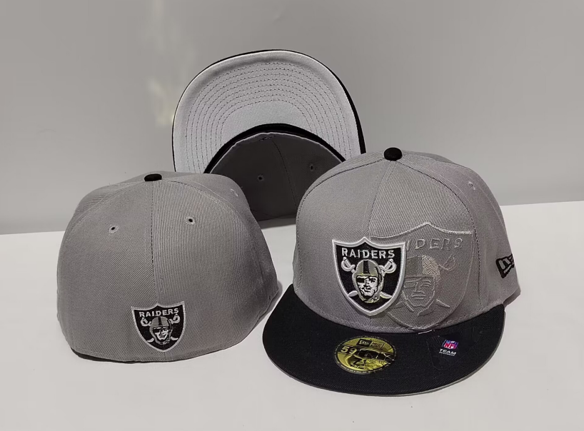 Raiders fitted grey caps 60 001