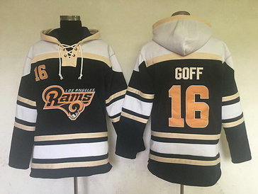Rams 16 Goff Blue New Pullover NFL Hoodie