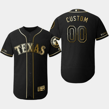 Rangers Customized Black Gold Flexbase Jersey