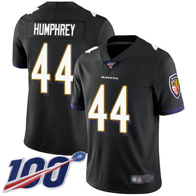 Ravens #44 Marlon Humphrey Black Alternate Men's Stitched Football 100th Season Vapor Limited Jersey