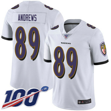 Ravens #89 Mark Andrews White Men's Stitched Football 100th Season Vapor Limited Jersey Ravens #89 Mark Andrews White Men's Stitched Football 100th Season Vapor Limited Jersey