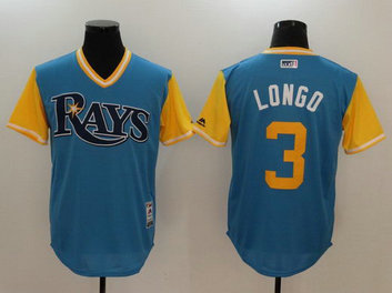 Rays 3 Evan Longoria Longo Majestic Light Blue 2017 Players Weekend Nickname Jersey