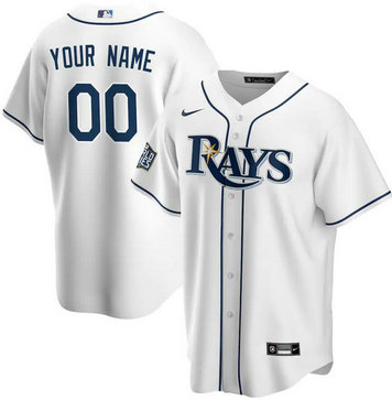 Rays Customized White Nike 2020 World Series Cool Base Jersey