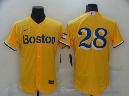 Red Sox 28 J.D. Martinez Gold Nike 2021 City Connect Replica Player Flexbase Jersey Red Sox 28 J.D. Martinez Gold Nike 2021 City Connect Replica Player Flexbase Jersey