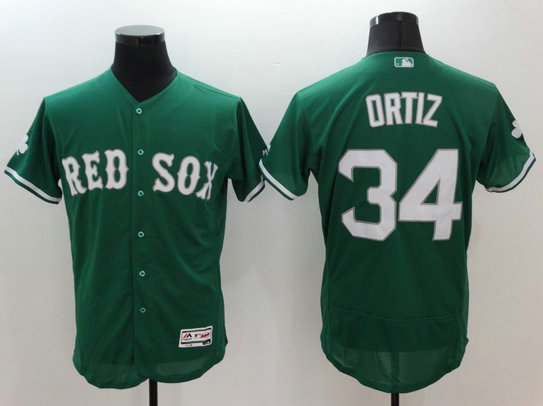 Red Sox 34 David Ortiz Green Celtic Flexbase MLB Jersey Red Sox 34 David Ortiz Green Celtic Flexbase MLB Jersey