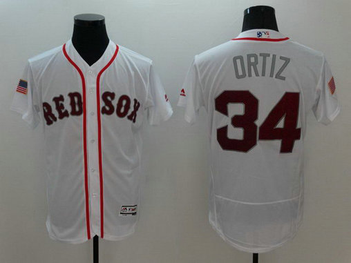Red Sox 34 David Ortiz White Fashion Stars & Stripes Flexbase Jersey Red Sox 34 David Ortiz White Fashion Stars & Stripes Flexbase Jersey