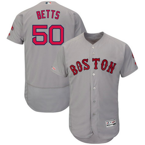 Red Sox 50 Mookie Betts Gray 150th Patch FlexBase Jersey Red Sox 50 Mookie Betts Gray 150th Patch FlexBase Jersey