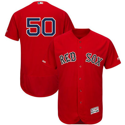 Red Sox 50 Mookie Betts Scarlet 150th Patch FlexBase Jersey
