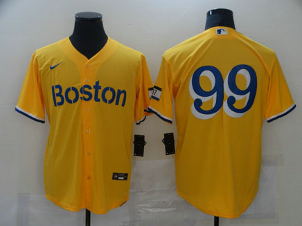 Red Sox 99 Alex Verdugo Gold Nike 2021 City Connect Replica Player Cool Base Jersey