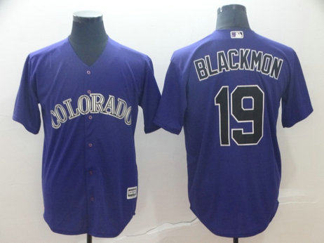 Rockies 19 Charlie Blackmon Purple Cool Base Jersey