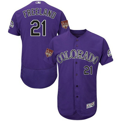 Rockies 21 Kyle Freeland Purple 2019 Spring Training Flexbase Jersey